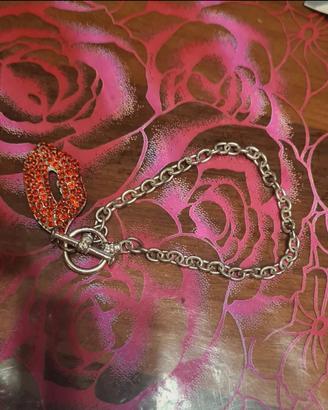 bracciale con bacio rosso