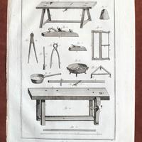 Strumenti astucciaio - incisioni Diderot - 1700