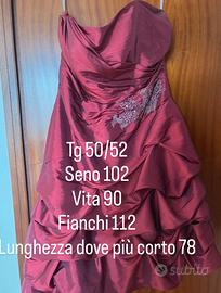 Abito cerimonia bordeaux tg 50