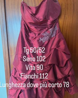 Abito cerimonia bordeaux tg 50