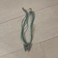 Collana donna di bigiotteria con farfalla turchese