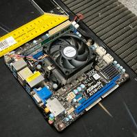 blocco pc mini itx mb + cpu + ddr3 8gb