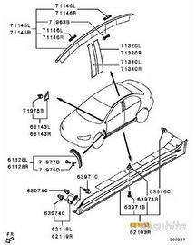 Minigonna sinistra mitsubishi lancer evo x rs gsr