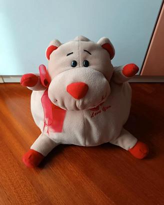 Peluche beige rosso Love you