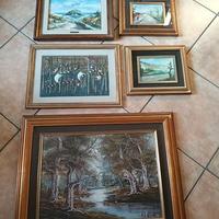 Lotto quadro cornice legno dipinto su tela pittore