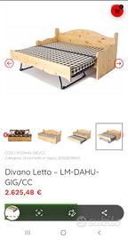 Divano letto legno massello artigianale