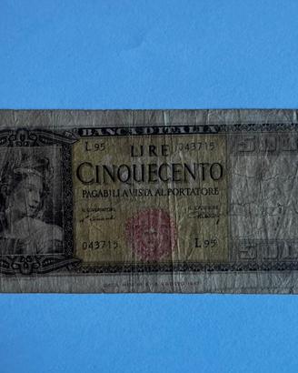 500 Lire 1947 “ Italia ornata di Spighe “