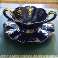 Antica zuppiera tazza da brodo in porcellana 