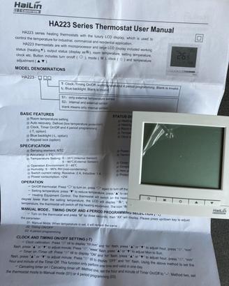 Cronotermostati manuali per condizionamento