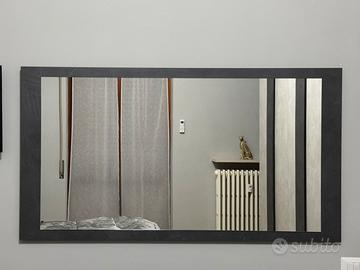 Specchio moderno grande 130x70 cornice antracite