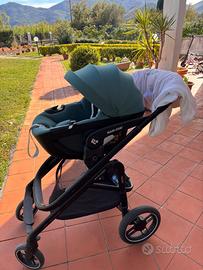 trio passeggino, navicella, ovetto e base auto
