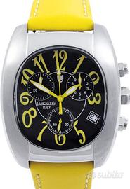 Lancaster Joss gelb Quarz Chrono Datum Lederband H