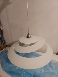 lampadario in vetro bianco satinato