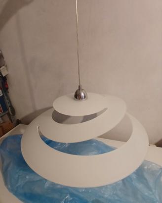lampadario in vetro bianco satinato