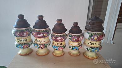 Set 5 Barattoli da Cucina in Ceramica