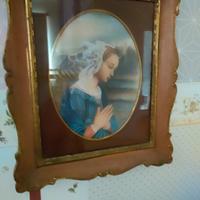 Quadro cornice legno con Madonna