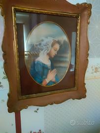 Quadro cornice legno con Madonna