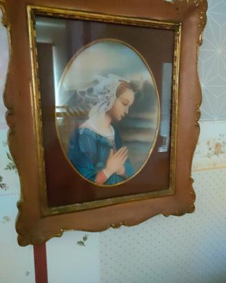 Quadro cornice legno con Madonna