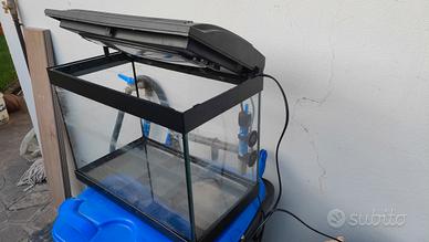 acquario 42x23x31 con luce e riscaldarore