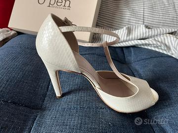 Scarpe pitone bianco n.36