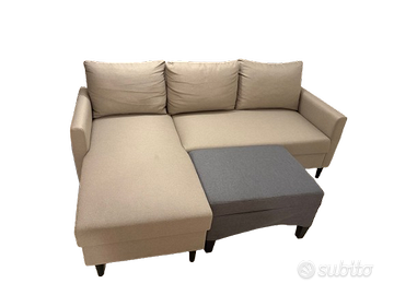 Divano ad angolo + pouf abbinato - Come nuovo