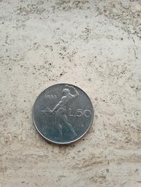 LIRE 50. Anno 1955. Serie Vulcano. No graffi