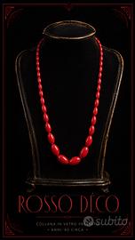 Collana antica americana 40s art deco vetro