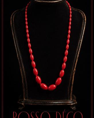 Collana antica americana 40s art deco vetro