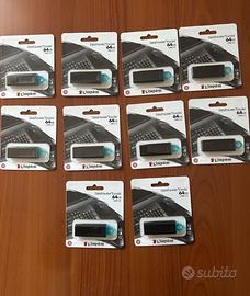 Lotto 10 pz. Kingston dtx64 chiavetta usb 3.2