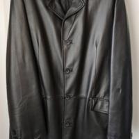 Cappotto Soprabito 3/4 Vintage in Vera Pelle Nera