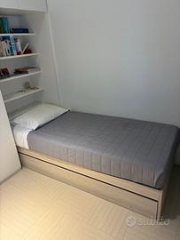 Letto singolo artigianale con letto estraibile e 2