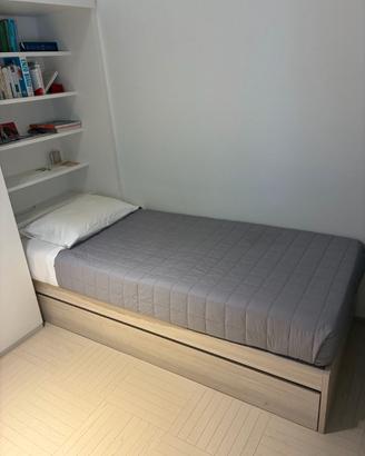 Letto singolo artigianale con letto estraibile e 2