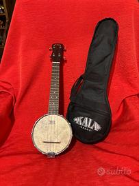 KALA BRAND CONCERT SIZE BANJO BLACK SATIN UKULELE