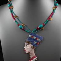 Collana etnica Gemme turchese Nefertiti unica