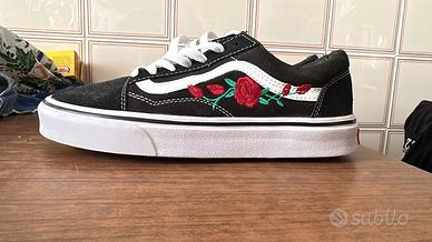 Scarpe Vans Nere con rose donna, NUOVE, tg.41