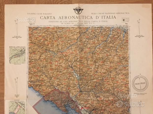 Carta Aeronautica d Italia 1930 LIGURIA TOSCANA Collezionismo