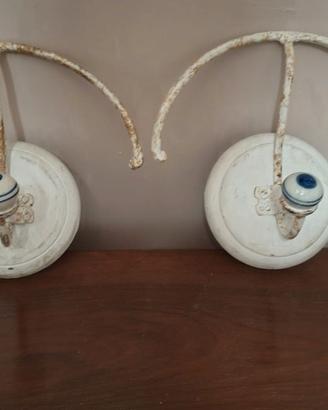 Ganci Parete Vintage Ferro Battuto e Ceramica