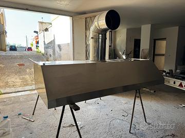 Cappa professionale in acciaio Inox - 220x90 cm