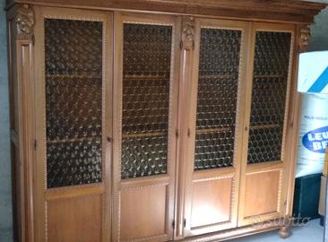 Libreria stile impero in legno massello