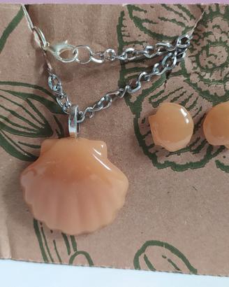 Parure collana e orecchini conchiglia