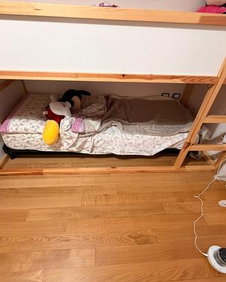 🛏️ LETTO A CASTELLO IN LEGNO + RETE E MATERASSO 