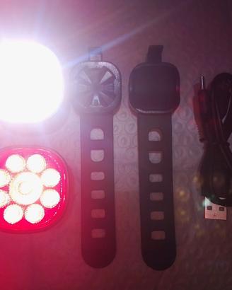 luci bicicletta set led ricaricabile anteriore pos