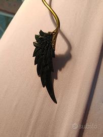 collana stile goth -intagliata con vero corno 
