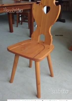 Sedia tirolese cuore in pino