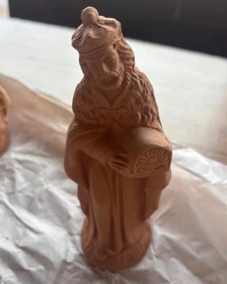 2 Statuine in terracotta per presepe
