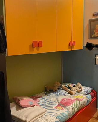 Letto e armadio a punte