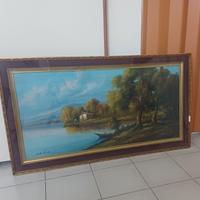 quadro grande da salone su tela  cornice 136x77