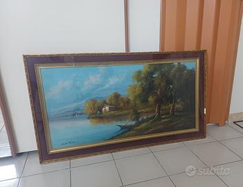 quadro grande da salone su tela  cornice 136x77