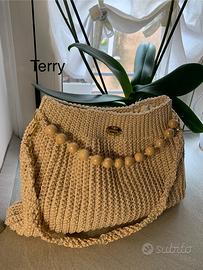 Borsa di cordino thai e perle