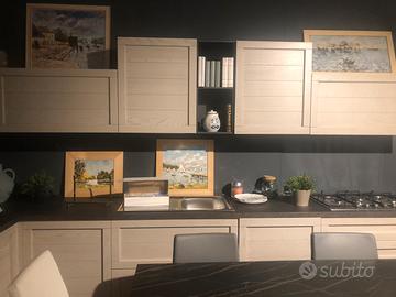 Cucina ad angolo  bianca in legno in svendita